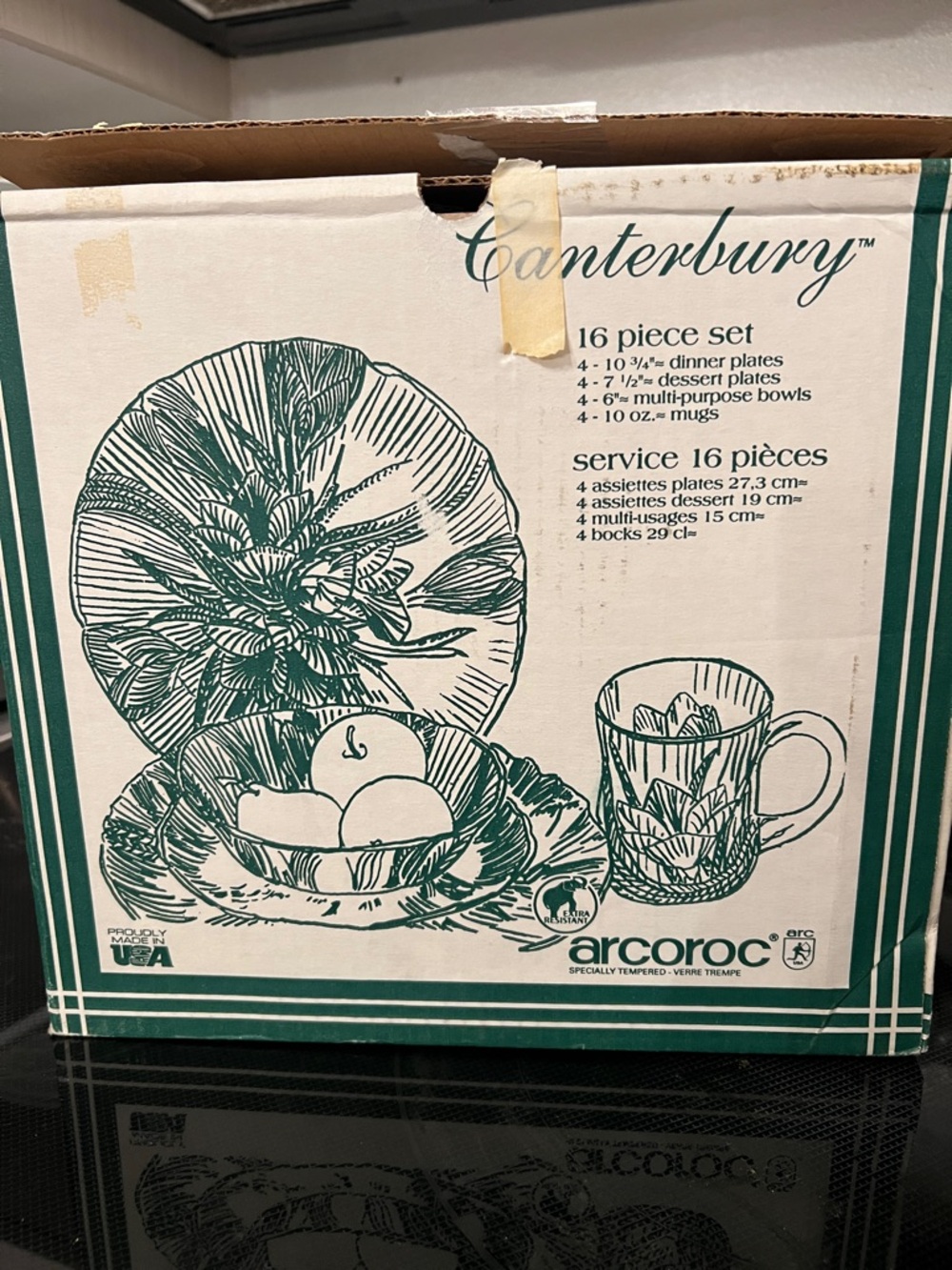 Arcoroc Canterbury 16 piece set with original box